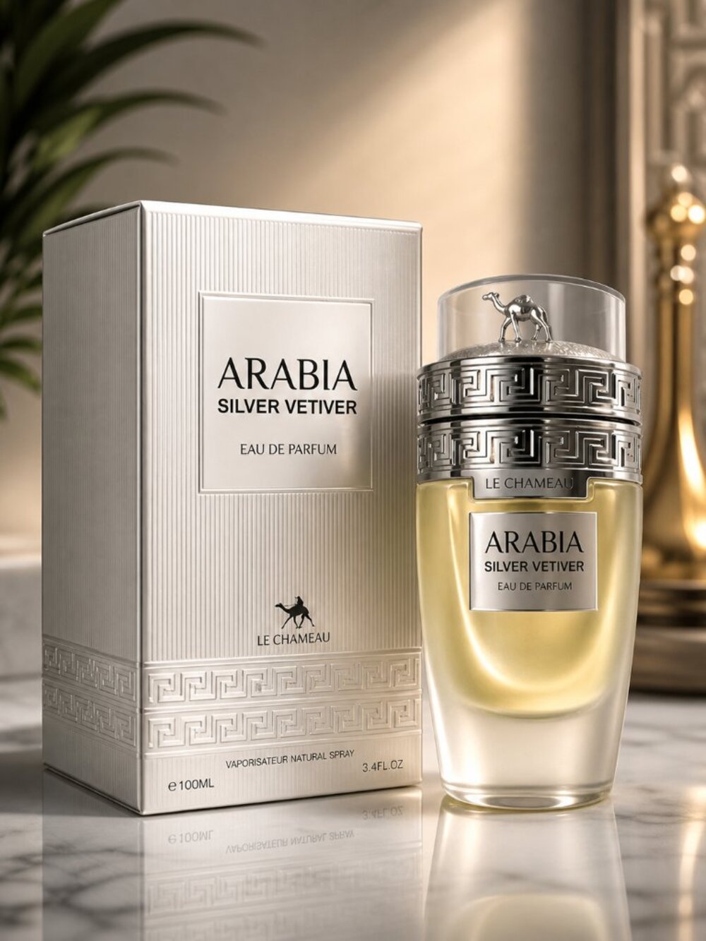 Arabia Silver Vetiver by Le Chameau Eau de Parfum for Men 3.4 oz